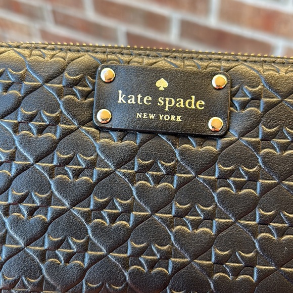 KATE SPADE ♠️ Penn Place Embossed Black Leather Zip Around Wallet - Picture 12 of 12